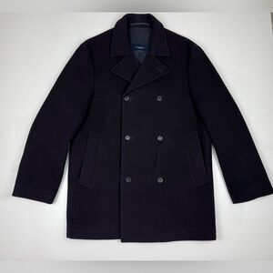 Vintage Burberry London Men’s Wool Pea Coat Navy Size Large